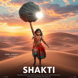 A cinematic sci-fi futuristic film poster titled 'SHAKTI'