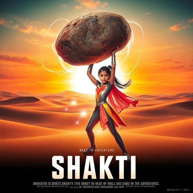 A cinematic sci-fi futuristic film poster titled 'SHAKTI'