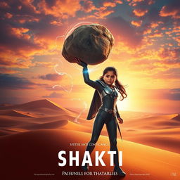 A cinematic sci-fi futuristic film poster titled 'SHAKTI'