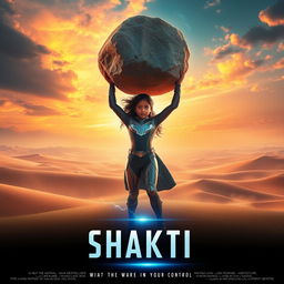 A cinematic sci-fi futuristic film poster titled 'SHAKTI'