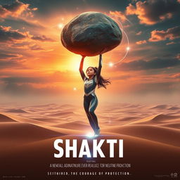 A cinematic sci-fi futuristic film poster titled 'SHAKTI'