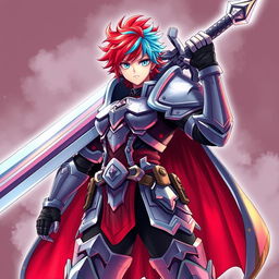 A powerful human fighter standing confidently, wielding a massive greatsword