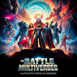 A captivating movie poster for 'The Battle of the Multiverses'