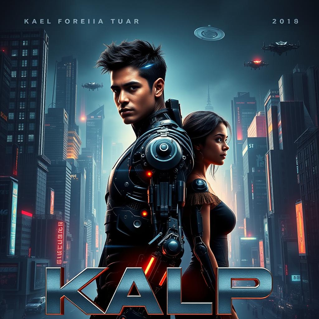 A cinematic sci-fi futuristic film poster titled 'Kalp'