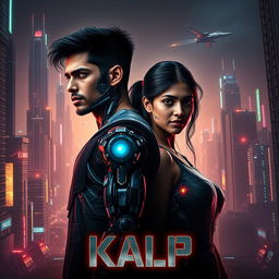 A cinematic sci-fi futuristic film poster titled 'Kalp'