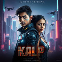 A cinematic sci-fi futuristic film poster titled 'Kalp'