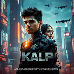 A cinematic sci-fi futuristic film poster titled 'Kalp'