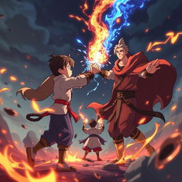 An animated scene depicting the epic journey of two brothers growing together for 30 years, showcasing their bond through various life stages including childhood, adolescence, and adulthood