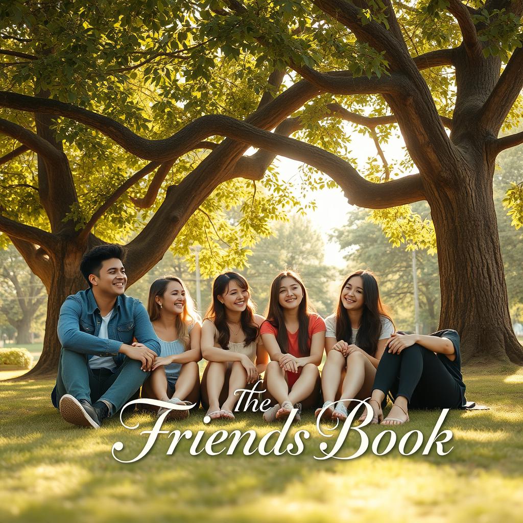 A cinematic romantic friendship film poster titled 'The Friends Book