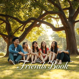 A cinematic romantic friendship film poster titled 'The Friends Book