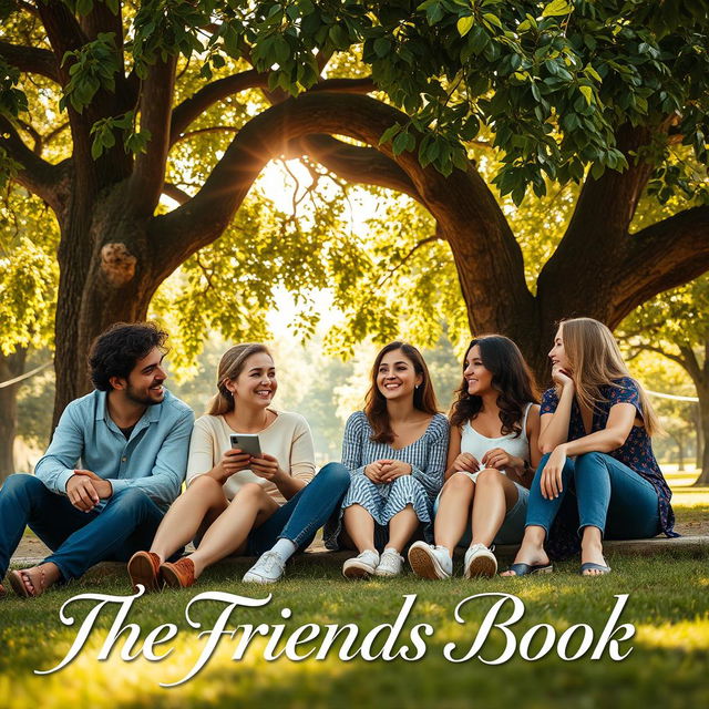 A cinematic romantic friendship film poster titled 'The Friends Book