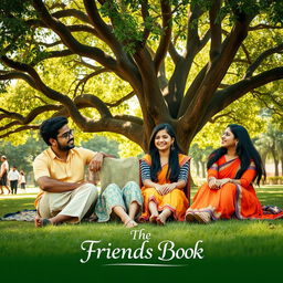 A cinematic romantic friendship film poster titled 'The Friends Book