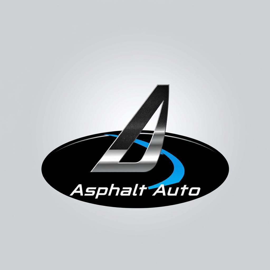 A sleek and modern logo design for a new sports car brand called "Asphalt Auto"