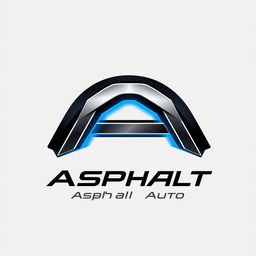 A sleek and modern logo design for a new sports car brand called "Asphalt Auto"