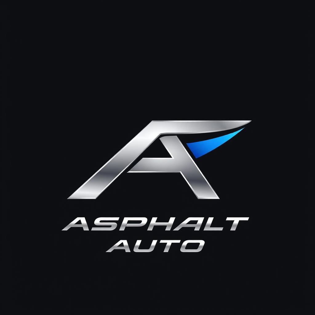 A sleek and modern logo design for a new sports car brand called "Asphalt Auto"