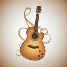 A tastefully designed vector image featuring a guitar with a treble clef symbol artistically embedded in the middle.