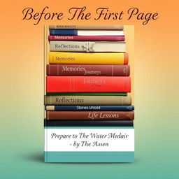 A visually striking book cover for a title named 'Before The First Page: Preparing to Write Your Memoir'