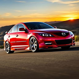 A sleek and powerful Mazda 6 MPS from 2006-2007, showcasing its sporty design with aggressive lines and a distinctive front grille