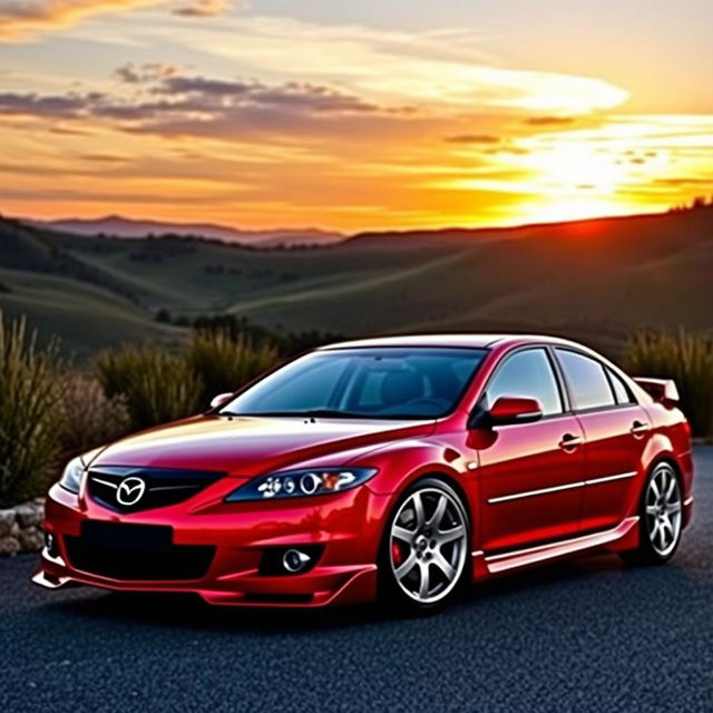 A sleek and powerful Mazda 6 MPS from 2006-2007, showcasing its sporty design with aggressive lines and a distinctive front grille