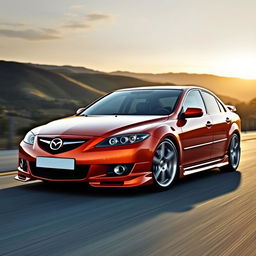 A sleek and powerful Mazda 6 MPS from 2006-2007, showcasing its sporty design with aggressive lines and a distinctive front grille