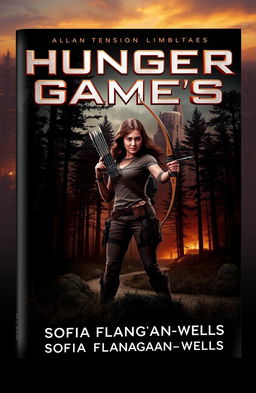 A dramatic book cover design for 'Hunger Game's-Sofia's Version' by Sofia Flanagan-Wells