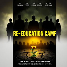 A dramatic and thought-provoking cover for a fictional DVD titled 'Re-education Camp'