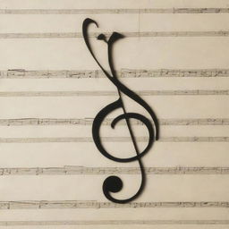 An harmonious scene of a flute, guitar, and piano, draped subtly behind a prominent treble clef symbol.