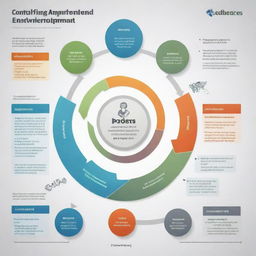 Infographic illustrating a comprehensive, efficient quality management system, displaying process flow and elements of planning, controlling, assurance, and improvement.