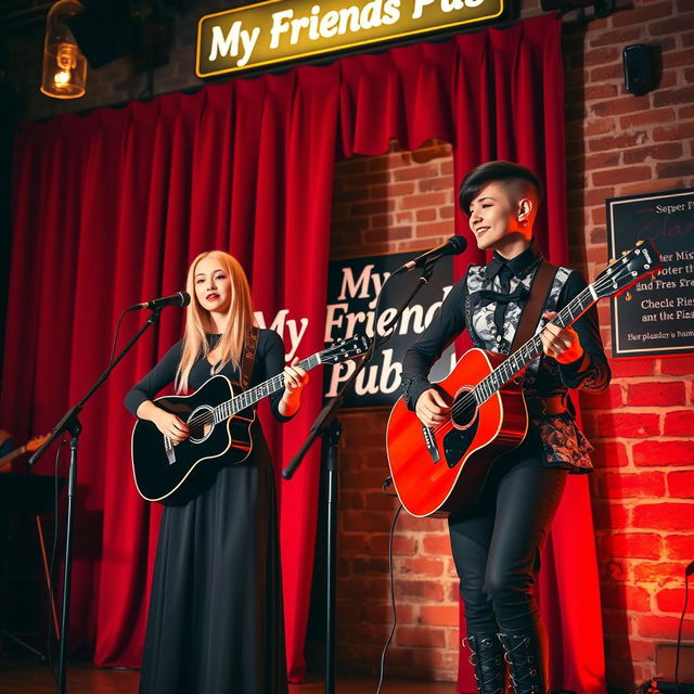 A vibrant and lively poster for a live music performance at a pub