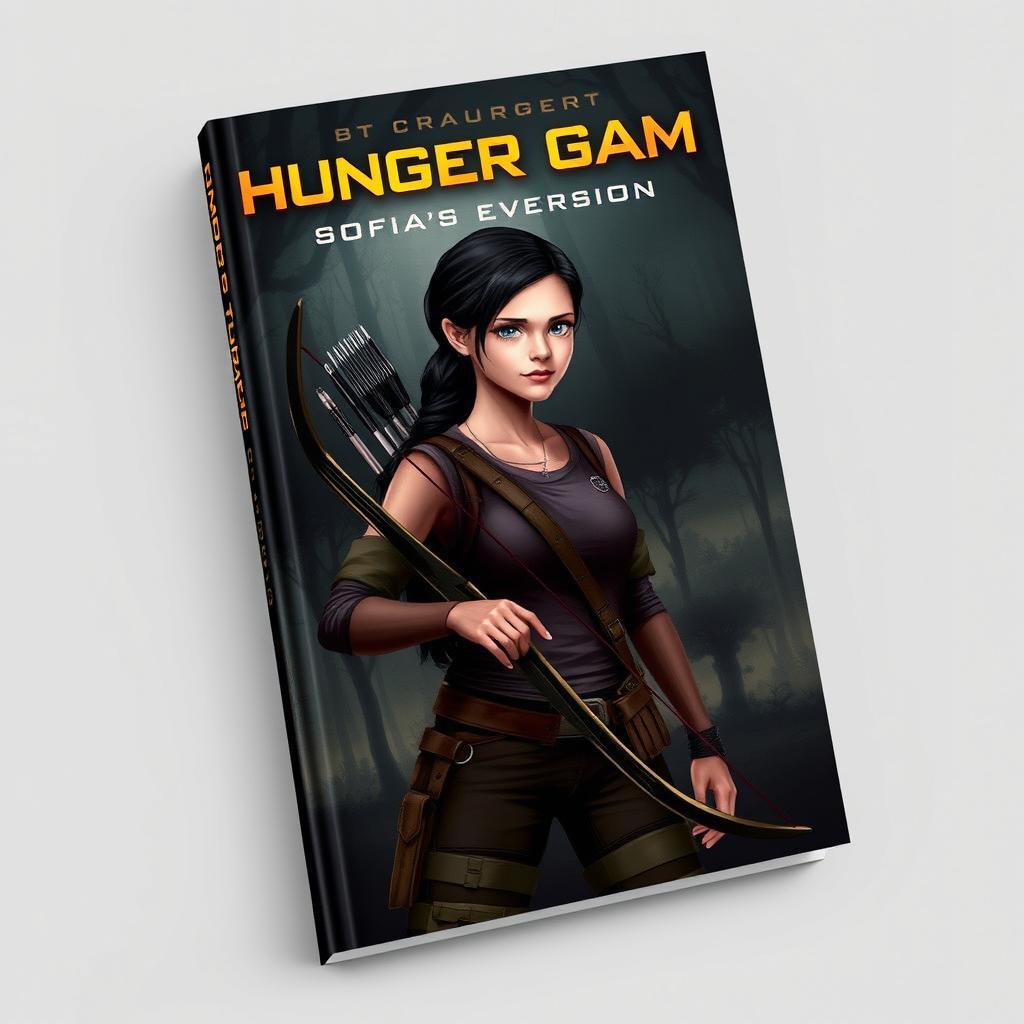 A striking book cover design for 'Hunger Game's-Sofia's Version' showcasing Katniss Everdeen