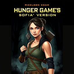 A striking book cover design for 'Hunger Game's-Sofia's Version' showcasing Katniss Everdeen