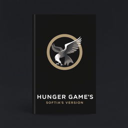 A minimalist book cover design for 'Hunger Game's-Sofia's Version', featuring a large, elegantly designed mockingjay in the center