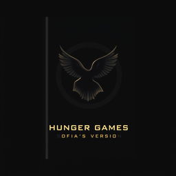 A minimalist book cover design for 'Hunger Game's-Sofia's Version', featuring a large, elegantly designed mockingjay in the center