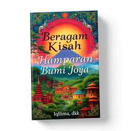 A visually striking book cover design for 'Beragam Kisah di Hamparan Bumi Jogja' by Iqlima, dkk, with the author's name subtly placed at the bottom center