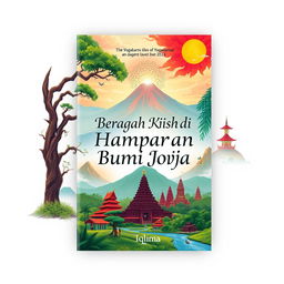 A visually striking book cover design for 'Beragam Kisah di Hamparan Bumi Jogja' by Iqlima, dkk, with the author's name subtly placed at the bottom center