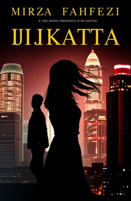 A novel cover featuring the silhouette of a young woman standing against the dazzling cityscape of Jakarta