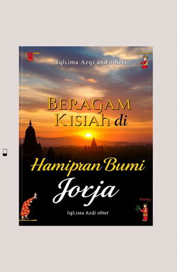 A stunning book cover design for 'Beragam Kisah di Hamparan Bumi Jogja' by Iqlima Azqi and others