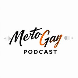 A stylish poster for 'Metro Gang Podcast' with a clean white background