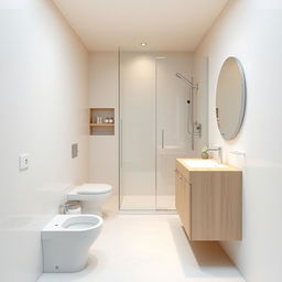 A beautifully designed bathroom layout in a compact space measuring 2 meters by 1