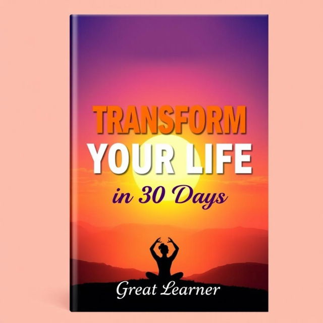 A captivating book cover design for 'Transform Your Life in 30 Days' by Great Learner