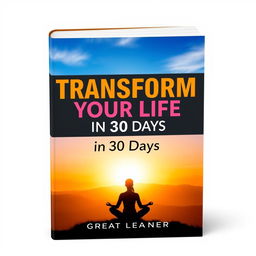 A captivating book cover design for 'Transform Your Life in 30 Days' by Great Learner