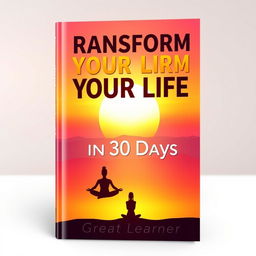 A captivating book cover design for 'Transform Your Life in 30 Days' by Great Learner