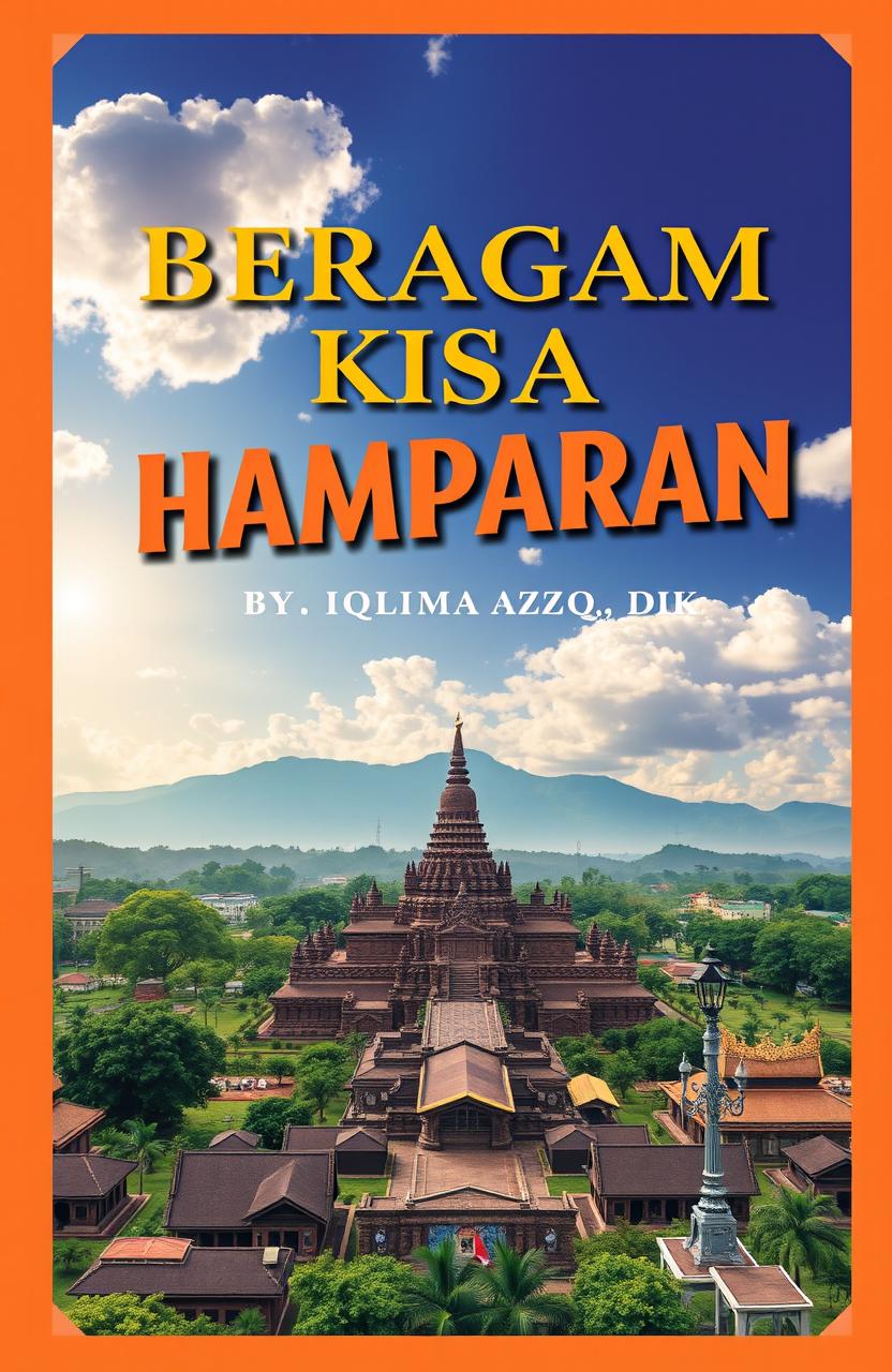 An engaging book cover design titled 'BERAGAM KISAH DI HAMPARAN BUMI JOGJA' by Iqlima Azqi, dkk