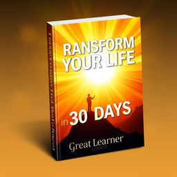 A dynamic and inspiring book cover design for 'Transform Your Life in 30 Days' by Great Learner