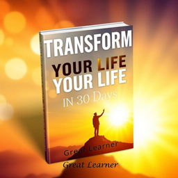 A dynamic and inspiring book cover design for 'Transform Your Life in 30 Days' by Great Learner