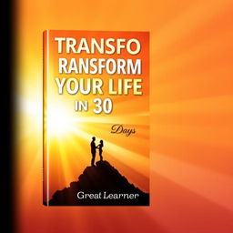 A dynamic and inspiring book cover design for 'Transform Your Life in 30 Days' by Great Learner