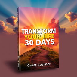 An inspiring book cover design for 'Transform Your Life in 30 Days' by Great Learner