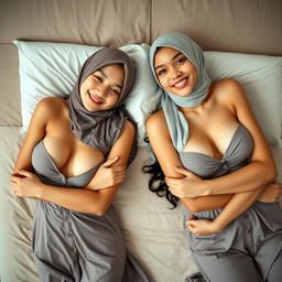 Two beautiful Indonesian girls, 18 and 20 years old, both with stunning, fit bodies that capture every gaze