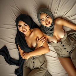 Two beautiful Indonesian girls, 18 and 20 years old, both with stunning, fit bodies that capture every gaze