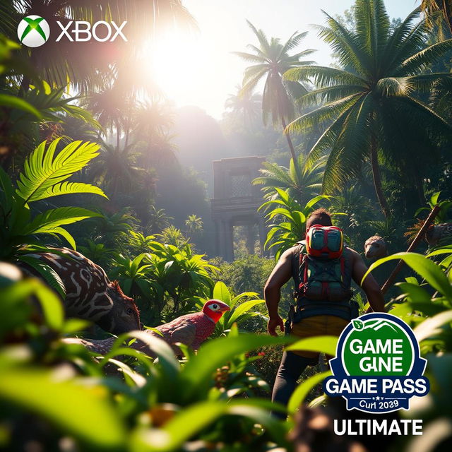 A captivating scene depicting a vibrant and immersive gameplay moment from Far Cry 6, showcasing a character interacting with the lush, tropical environment typical of the game